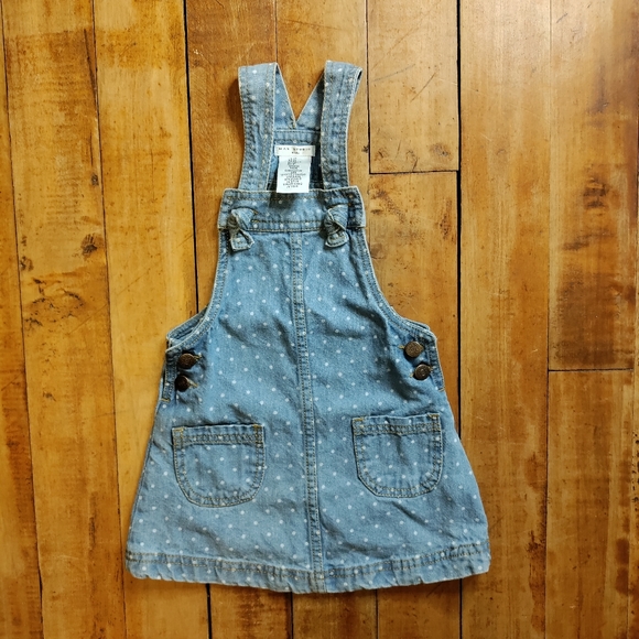 Max Studio Other - Max Studio girls 2T denim jumper dress pinafore cotton dots jean